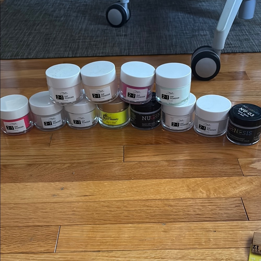 Seven7 Vibrant Nail Powder Collection - Pink, Yellow, Black
